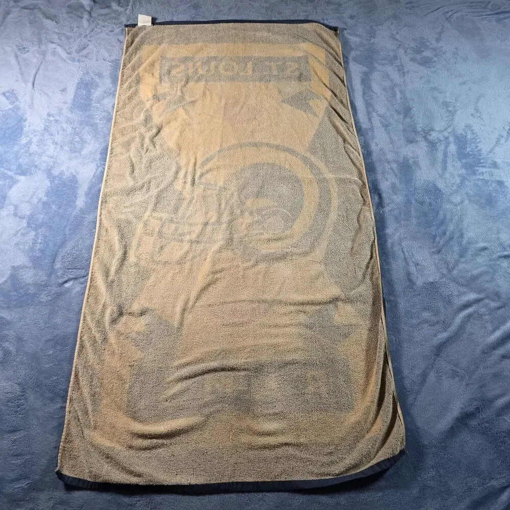 Vintage 1990s St Louis Rams NFL Beach Bath Towel 30x56 Helmet Football